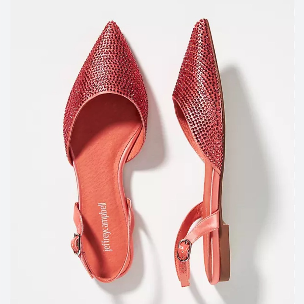 Anthro Jeffery Campbell jeweled sling back, pointed toe shoes. Classy, wedding